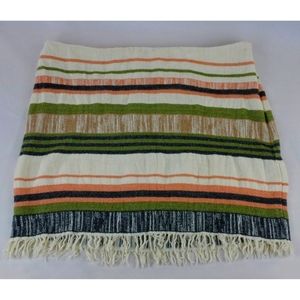 Saks Fifth Avenue Boho Cotton Fringe Striped Skirt
